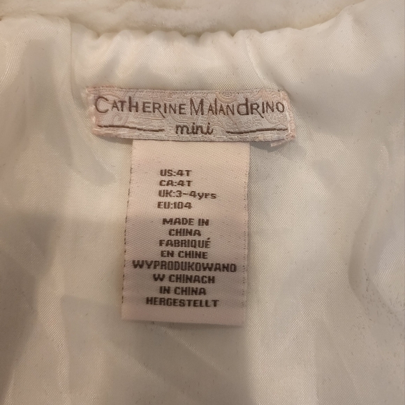 Catherine Malandrino faux fur cream jacket kids size 4T - Picture 5 of 10